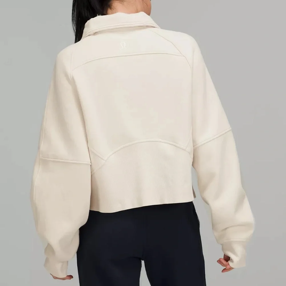Lululemon Scuba Oversized Funnel Neck Half-Zip White Opal Size XS/S - Picture 2 of 9